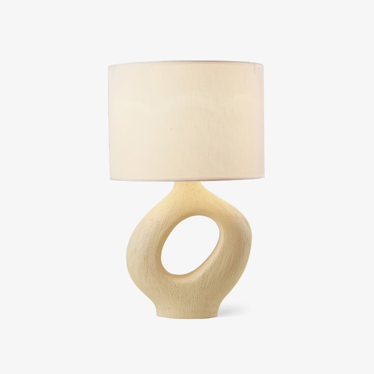 Lumestic lampă de masă din rășină și material textil, sculpturală