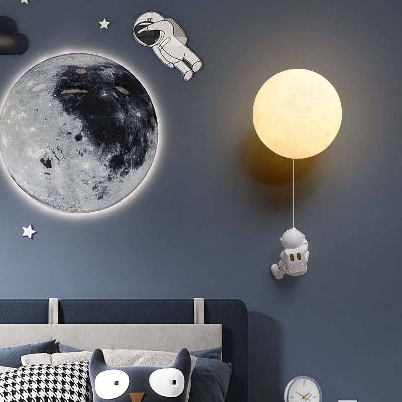 Aria modern Moon LED aplică de perete interior alb Rășină Cameră de copii