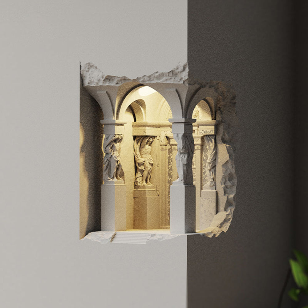 Arisha aplică de perete Art Deco plafonieră Aplicată LED din Gips, alb