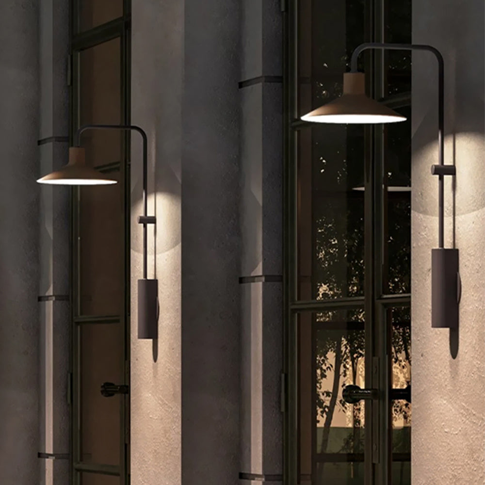 Ray modern minimalist Wide con formă metal Outdoor Waterproof aplică de perete, Cenușiu închis/Verde