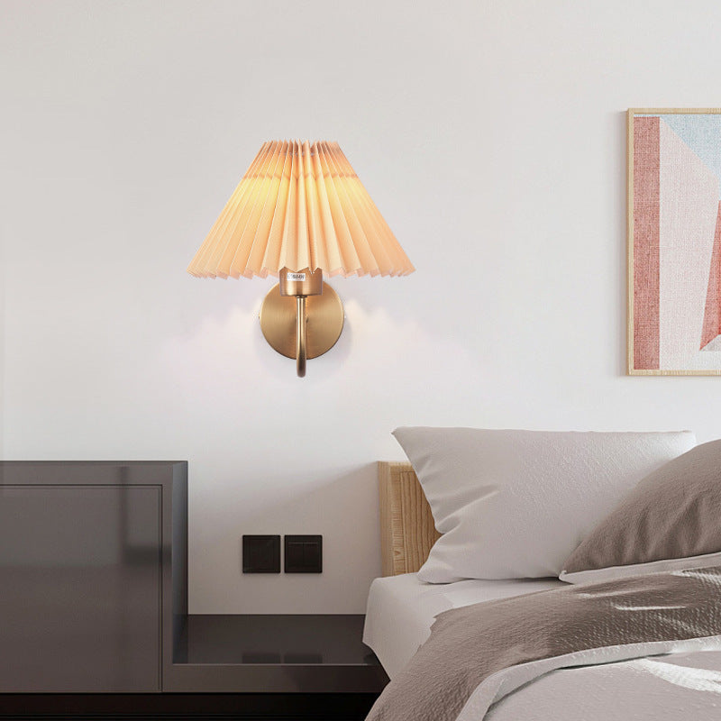 Tiffany Nordic Vintage Indoor aplică de perete din alamă neagră metal pentru dormitor