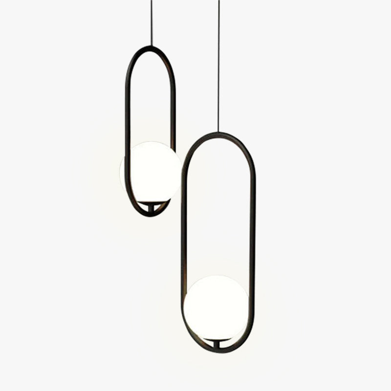 Valentina minimalist Oval Cadru în auriu și negru lampă suspendată cu Abajur Glob