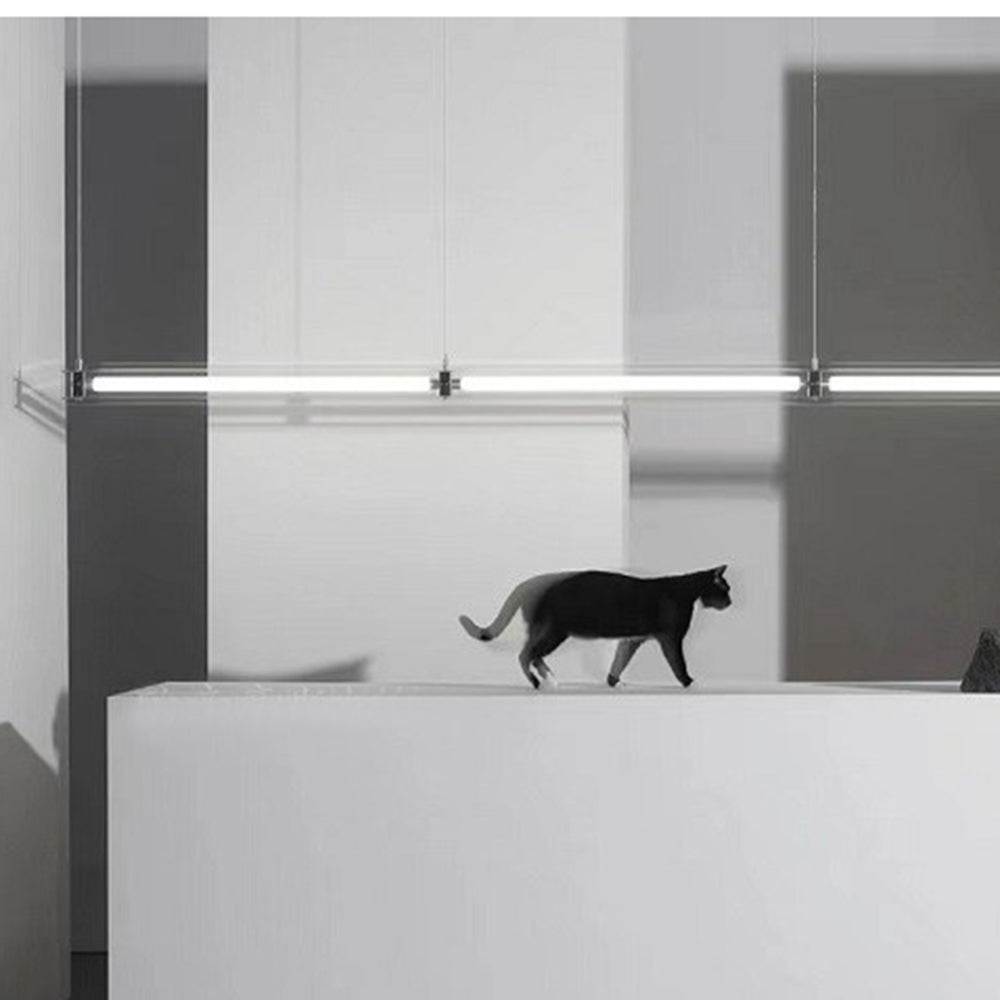 Arisha lampă suspendată albă din metal, minimalistă, liniară