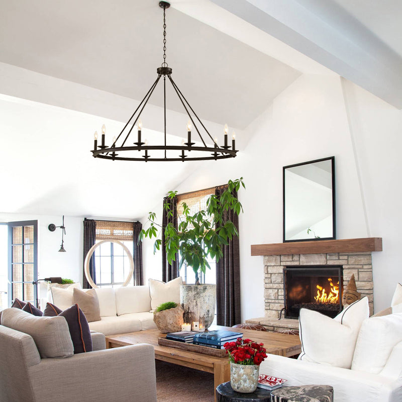 Silva modern candelabru cu abajur din metal negru pentru living/cameră de dormit