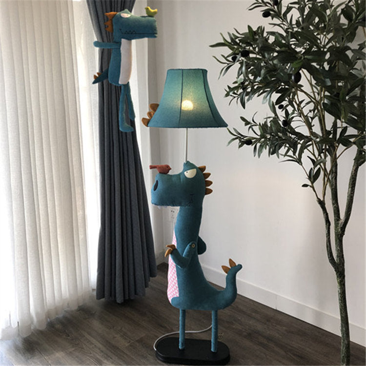 Minori modern lampadar cu Dinosaur din metal și Pânză