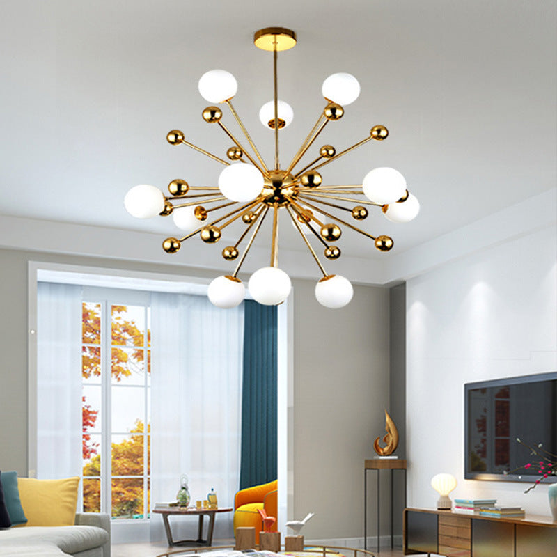 Silva candelabru LED modern din sticlă aurie pentru living/cameră de mese/cameră de dormit, pentru sufragerie