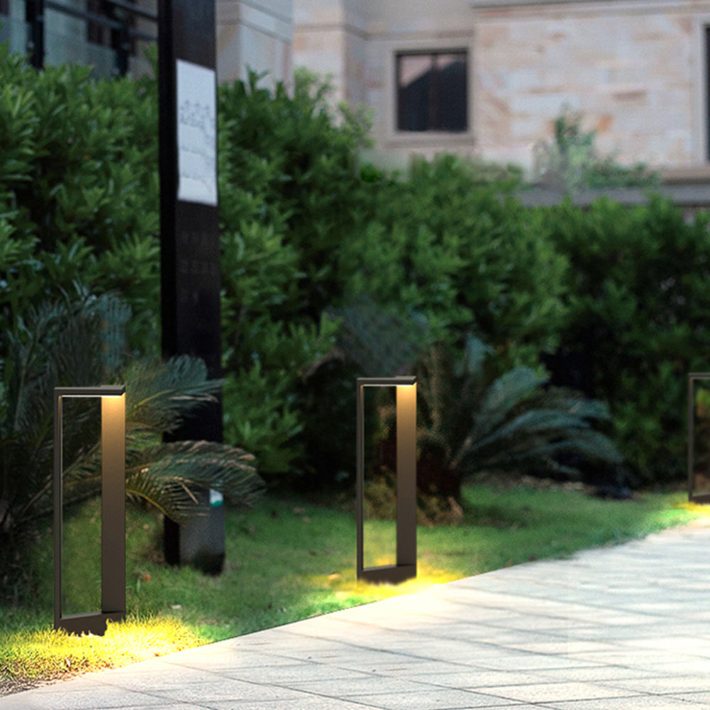 Ray lampă de drum pentru exterior minimalist cu formă de unghi drept, negru