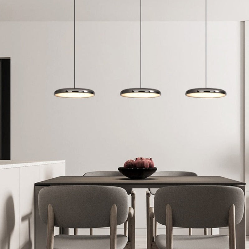 Aria lampă suspendată roșie și neagră și argintie din metal, modernă, minimalistă, pentru dormitor