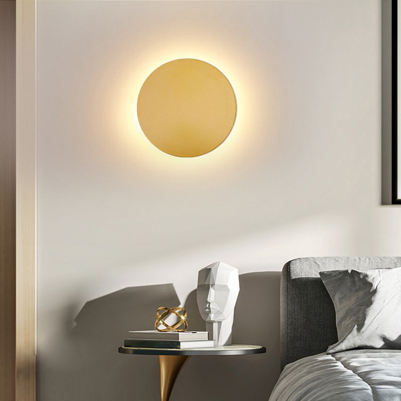 Arisha lampă de perete rotundă minimalistă montată pe perete, metal, pentru living/cameră de dormit