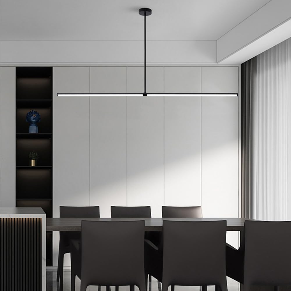 Arisha lampă suspendată neagră, minimalistă, modernă, LED, pentru sufragerie și birou