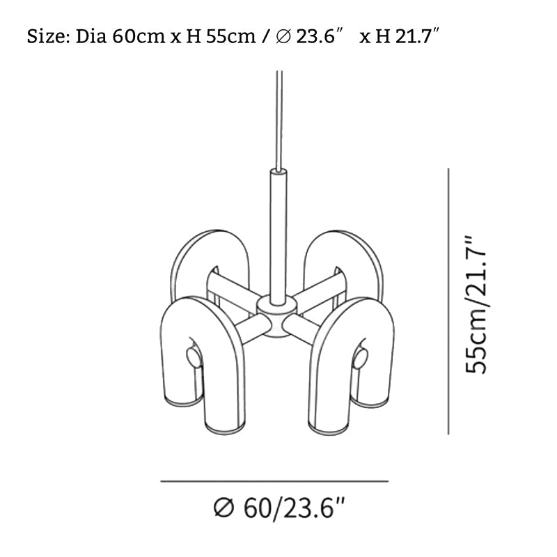 Arisha lampă suspendată modernă Linear cu 3 Formă U