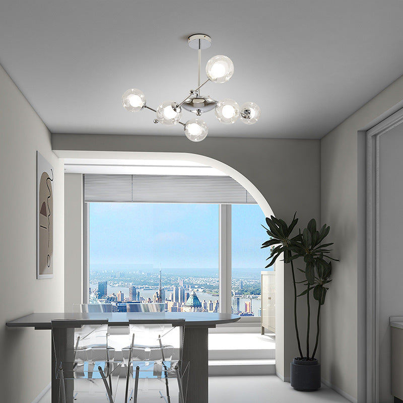 Valentina modern LED candelabru Crom sticlă living/dormitor