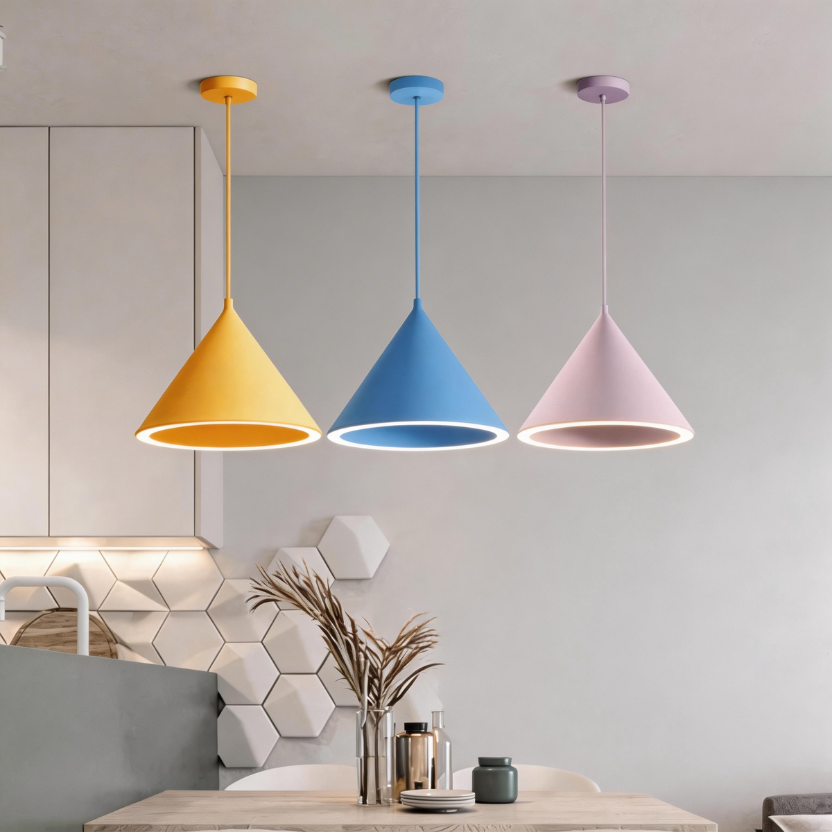 Aria Funnel-formă Colourful LED lampă suspendată