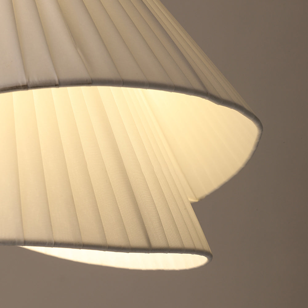 Ritta lampă suspendată minimalistă cu dublă suprapunere din țesătură LED, alb