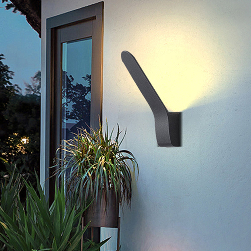 Ray aplică de perete pentru exterior minimalist liniară metal neagră