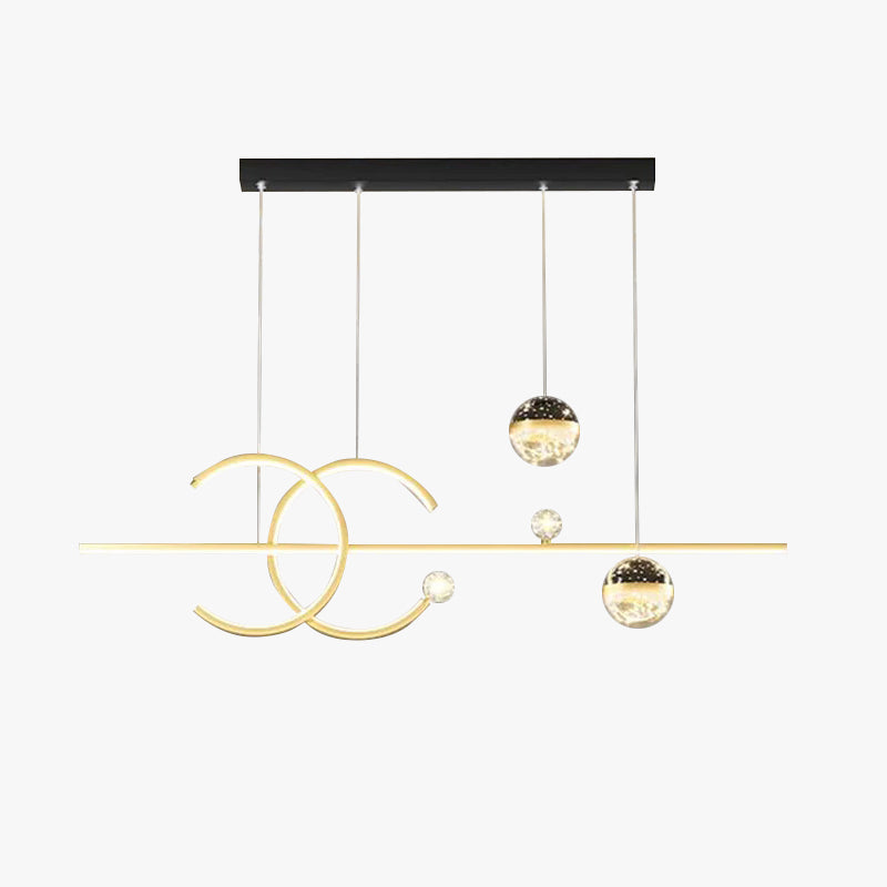 Arisha de lux glob metal/sticlă lampă suspendată, negru/Aur