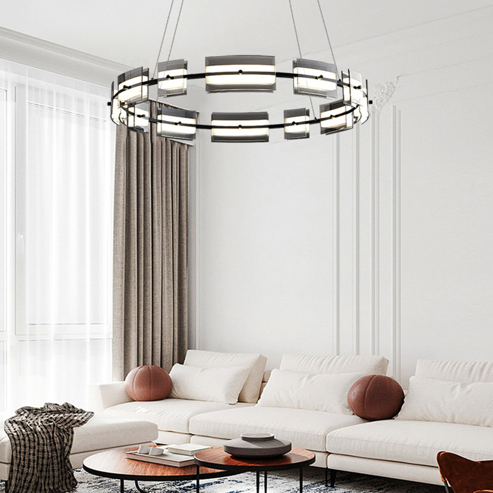 Arisha lampă suspendată minimalistă metal neagră cu finisaj auriu