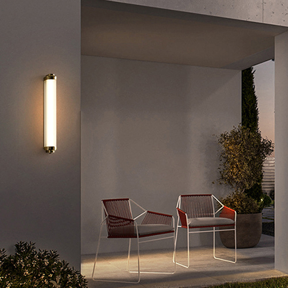 Ray aplică de perete pentru exterior cilindric minimalist din metal, aur/negru/argintiu