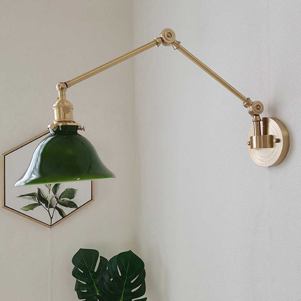 Tiffany Vintage Foldable aplică de perete, Verde/alb