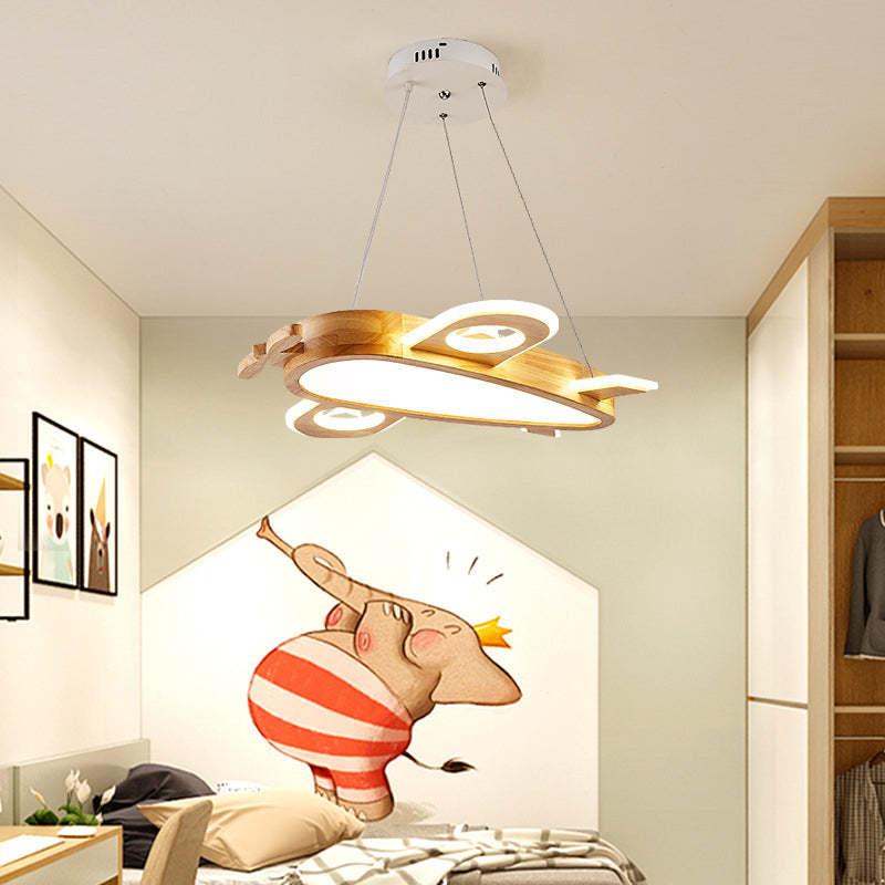 Arisha lampă suspendată modernă naturală creativă DIY, formă de avion pentru copii, lemn