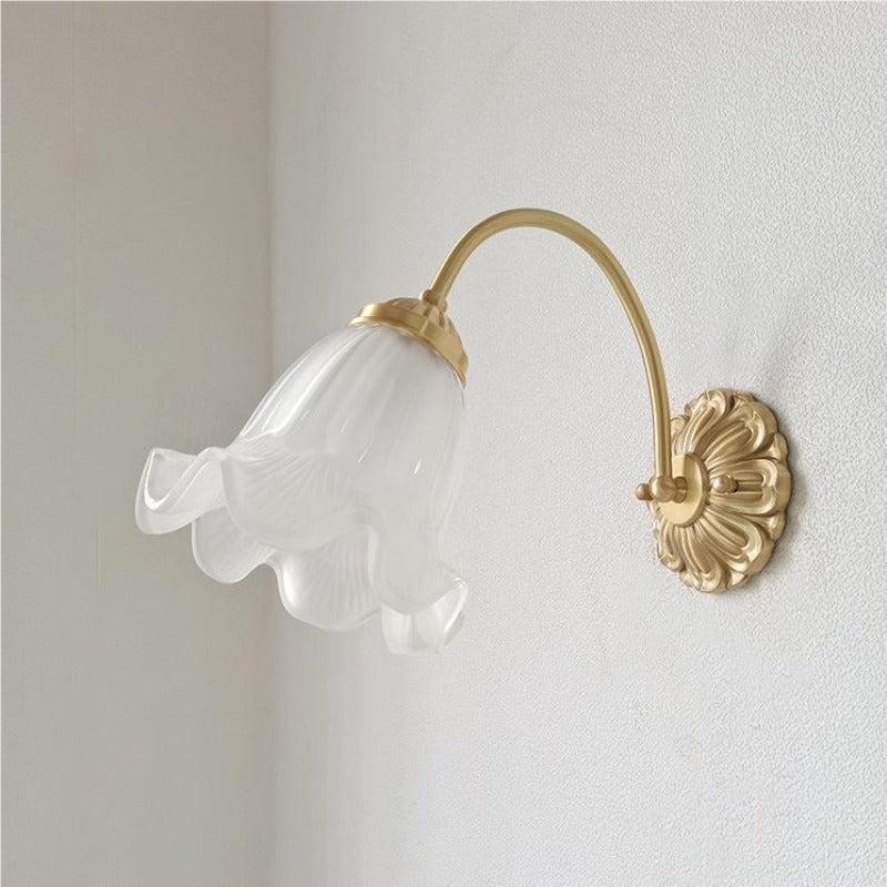Arisha aplică de perete Retro LED interior aurie sticlă Design Înflorit Cameră de Dormit