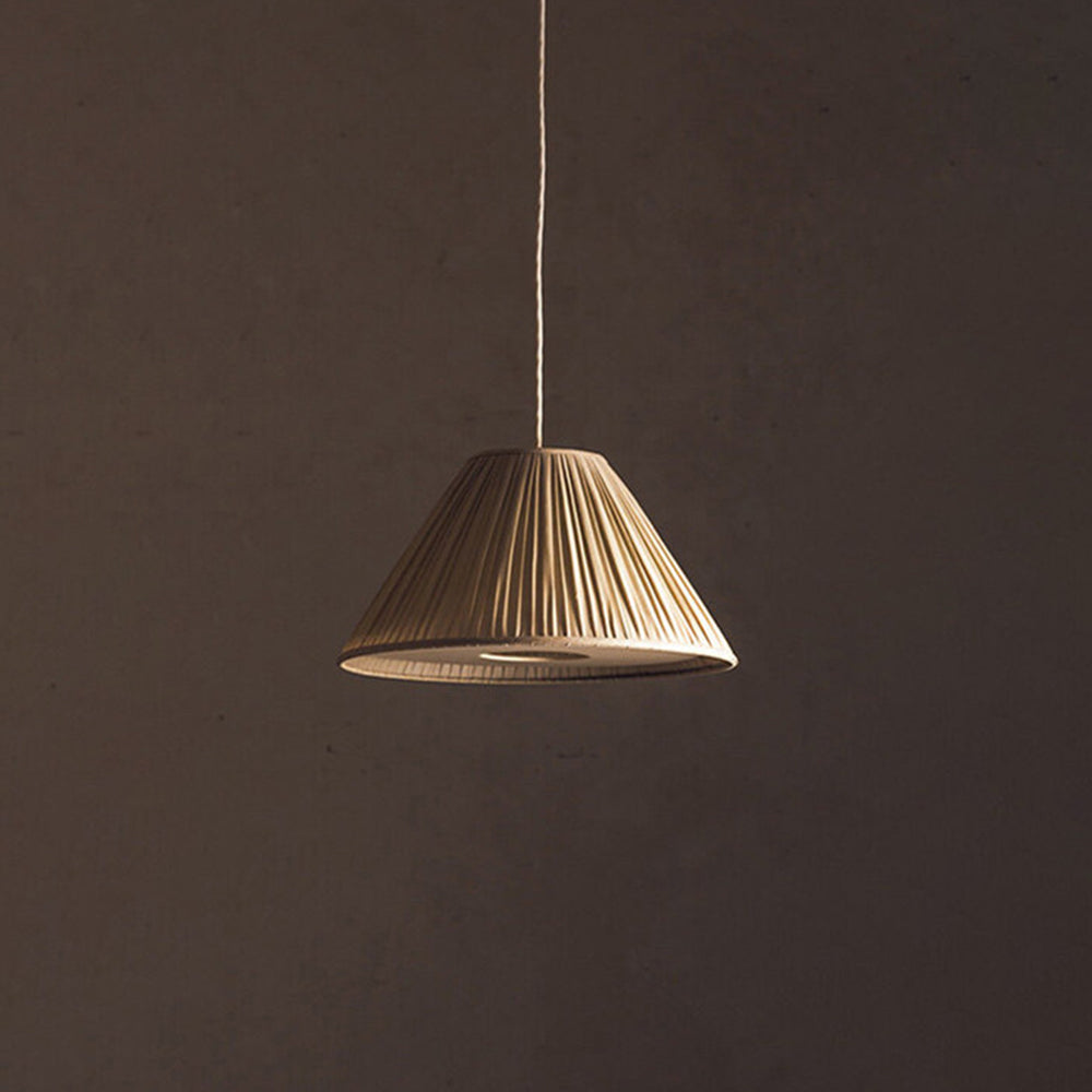 Ritta lampă suspendată plisată Wabi Sabi, metal/Textil, living