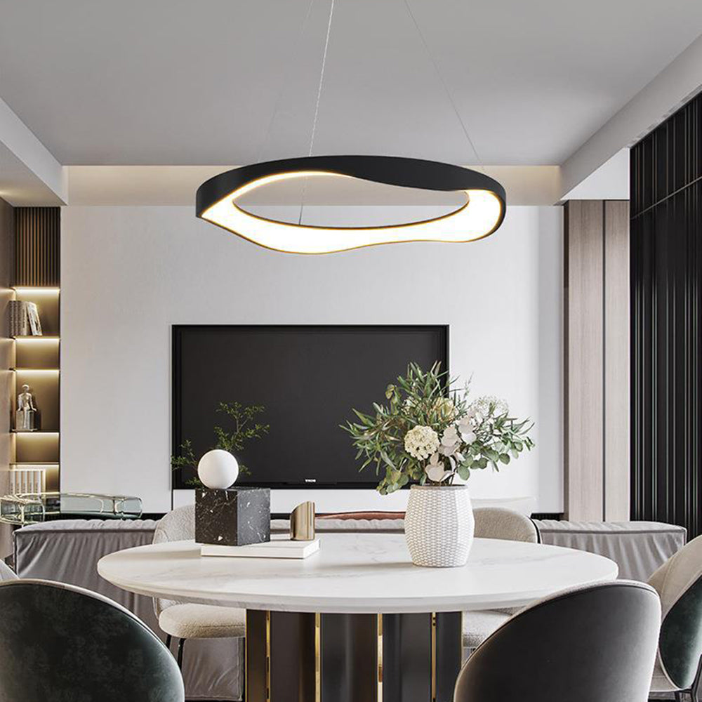 Arisha lampă suspendată Rond modern, negru/alb, Sufragerie