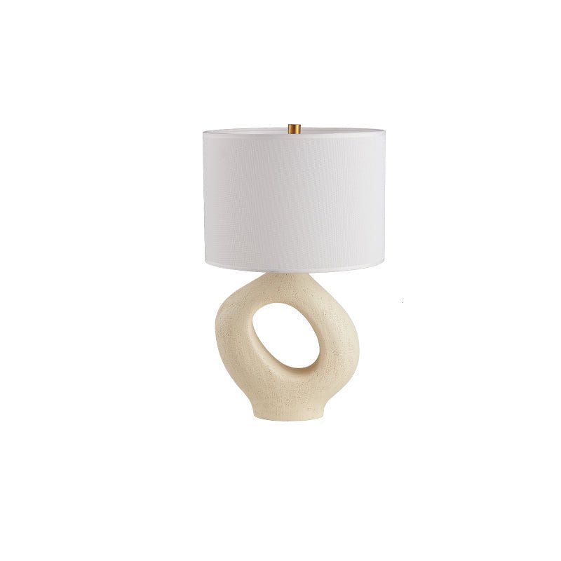 Lumestic lampă de masă din rășină și material textil, sculpturală