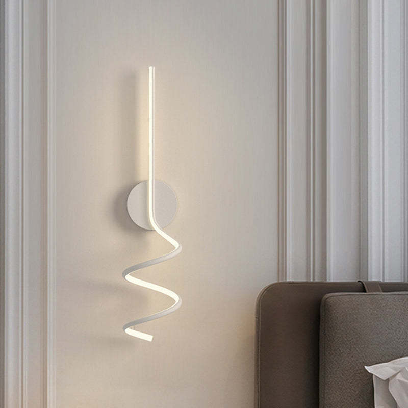 Arisha modern LED Art interior aplică de perete Spiral, negru & alb