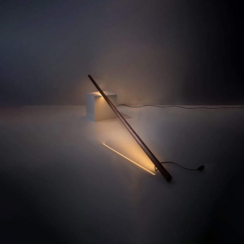 Ozawa lampadar minimalist Linear, din lemn, pentru living