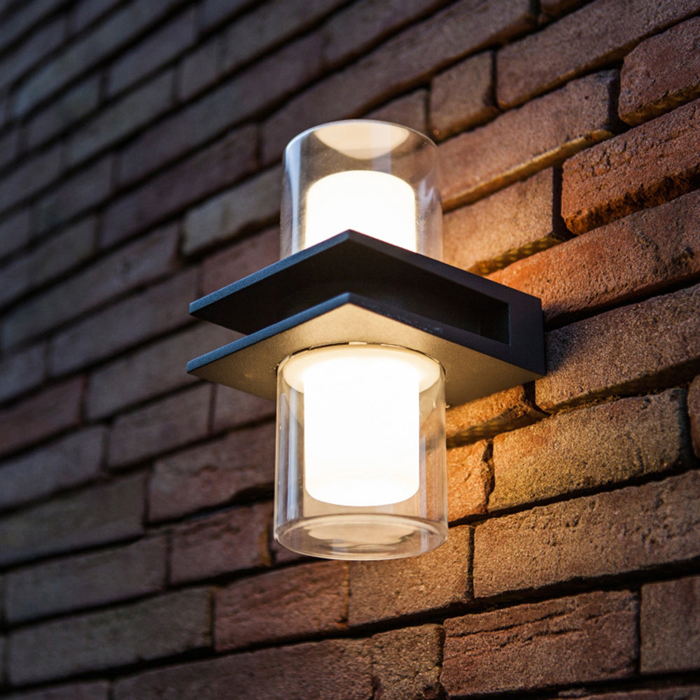 Ray aplică de perete pentru exterior modern 2 surse de lumină negru