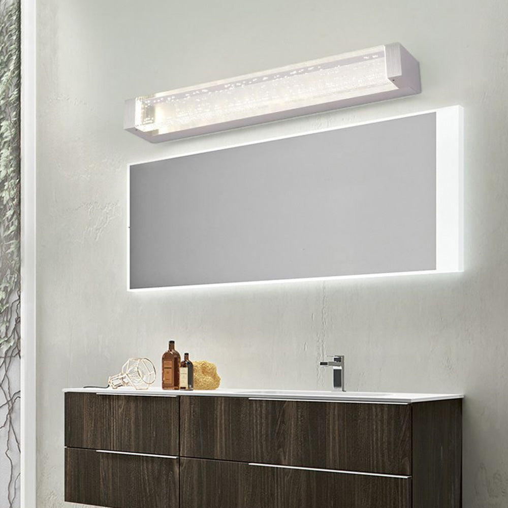 Arisha aplică de perete LED cu față din oglindă rectangulară transparentă, Băi