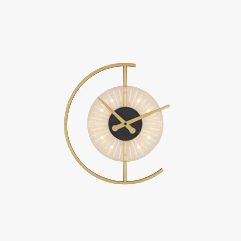 Arisha modern Clock metal/ LED aplică de perete, negru/auriu