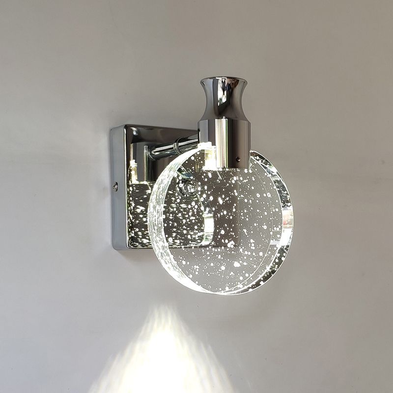 Kristy modern Round cristal oglindă aplică de perete, auriu/crom