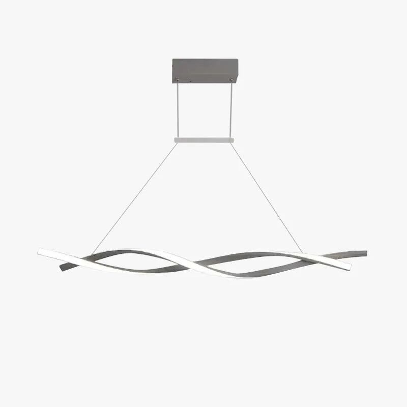 Arisha lampă suspendată liniară cu două unde moderne, metal, negru/mat gri, dormitor