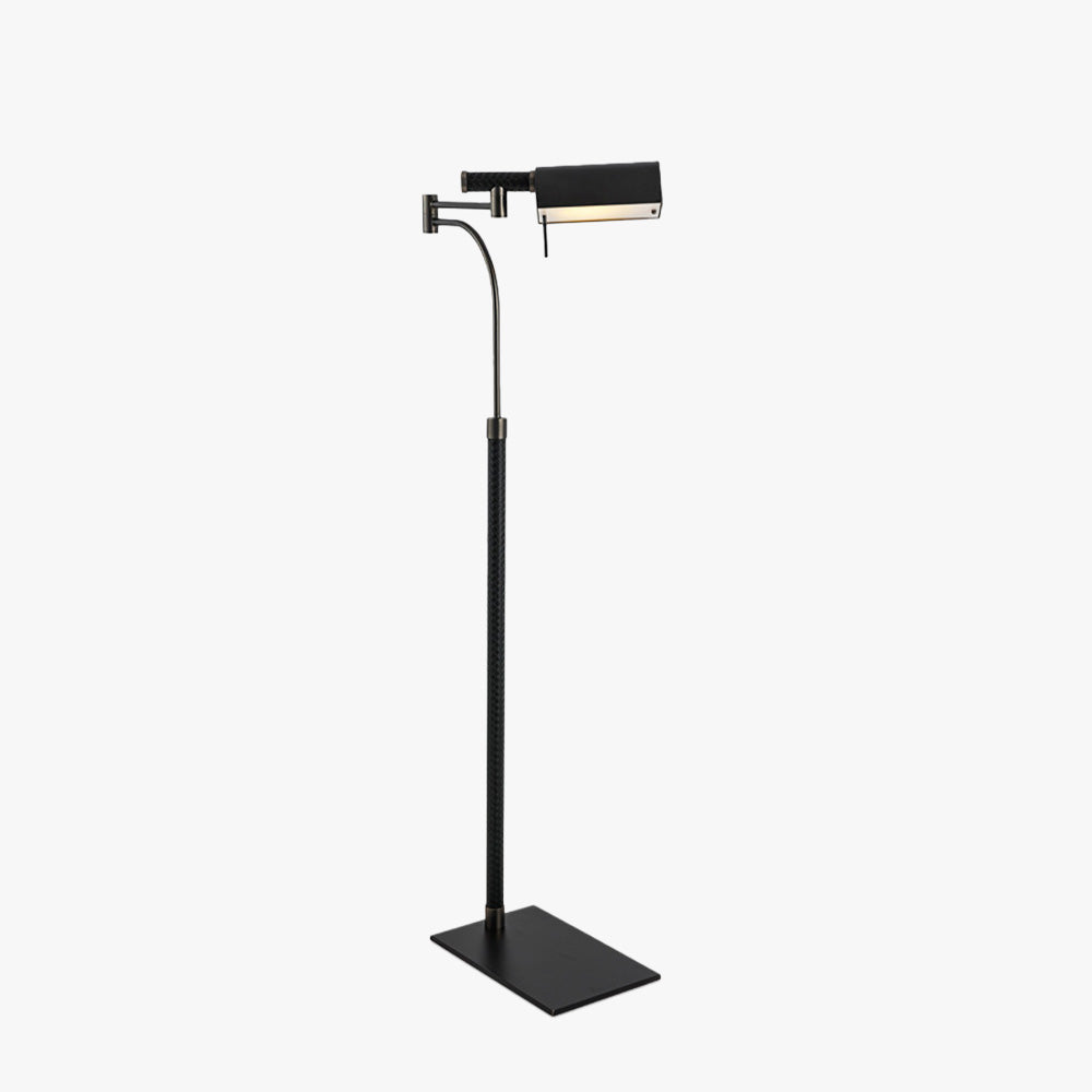 Salgado lampadar modern negru cu Piele și metal