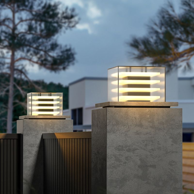 Ray lampă de perete pentru exterior modernă dreptunghiulară din metal solar, negru