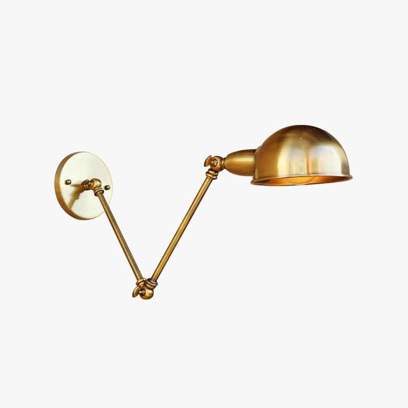 Epoch aplică de perete Vintage Semi-sferică din metal cu Braț Articulat Pliant, bronz
