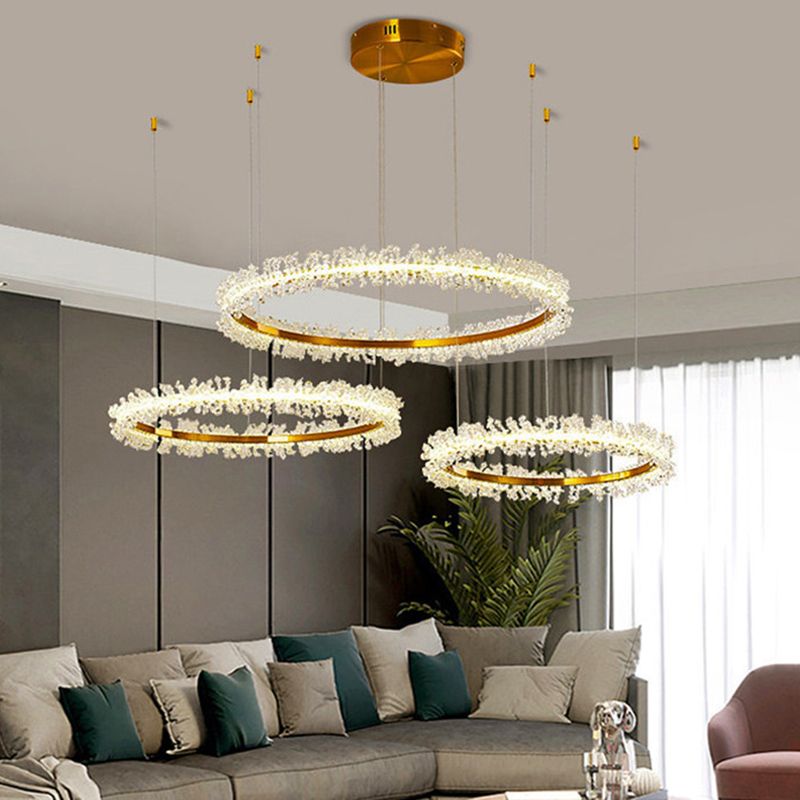 Kristy lampă suspendată din cristal, de lux, circulară, cu ciucuri