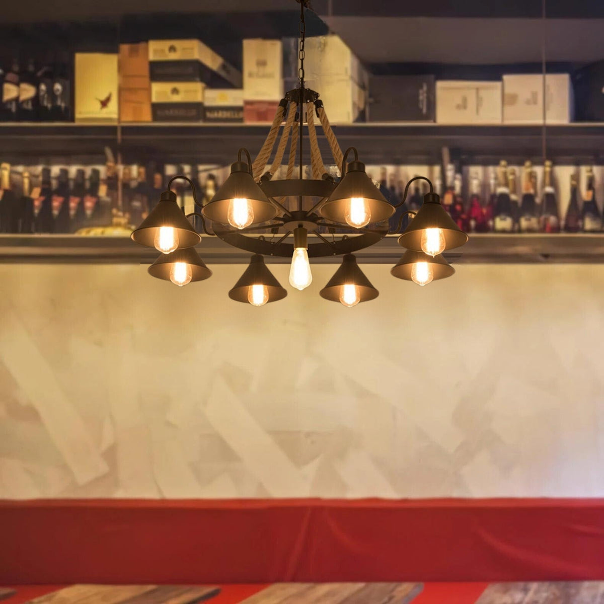 Epoch candelabru din frânghie, vintage, industrial, pentru living