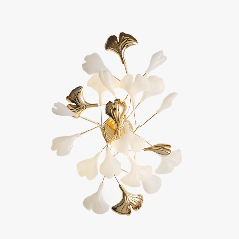 Olivia Decorative floare în stil ceramic alb aurit aplică de perete