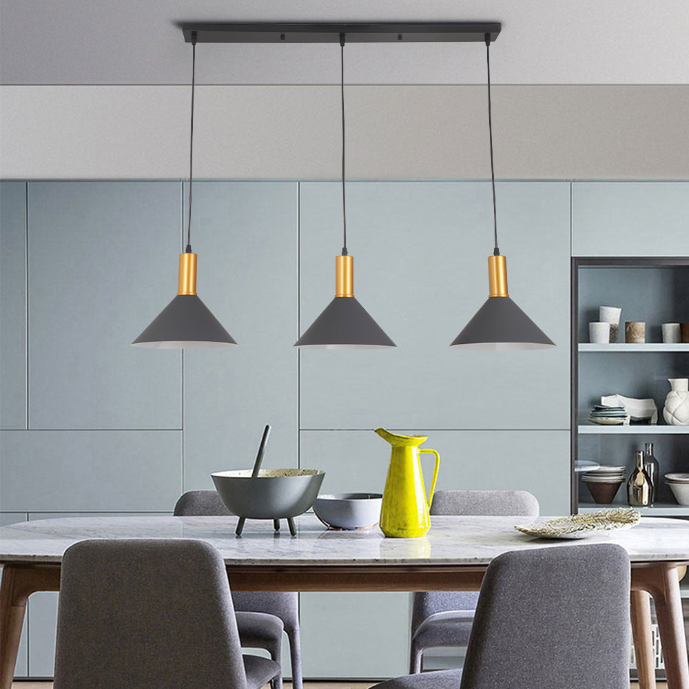 Arisha lampă suspendată modernă minimalistă conică industrială, albastru, metal