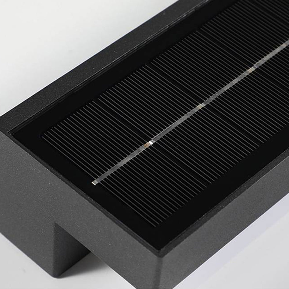 Ray aplică de perete solară liniară minimalistă pentru exterior, neagră