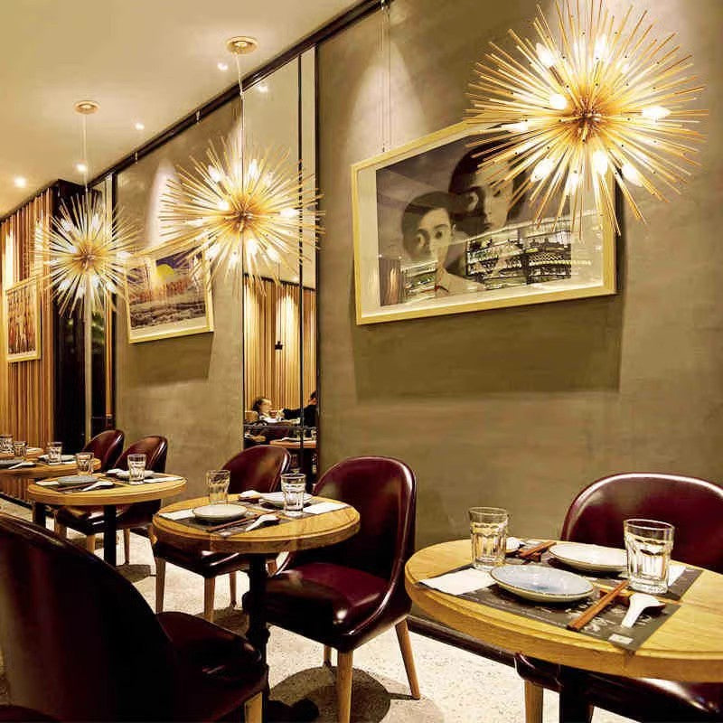 Arisha candelabru LED modern Aur metal Sufragerie/living/dormitor