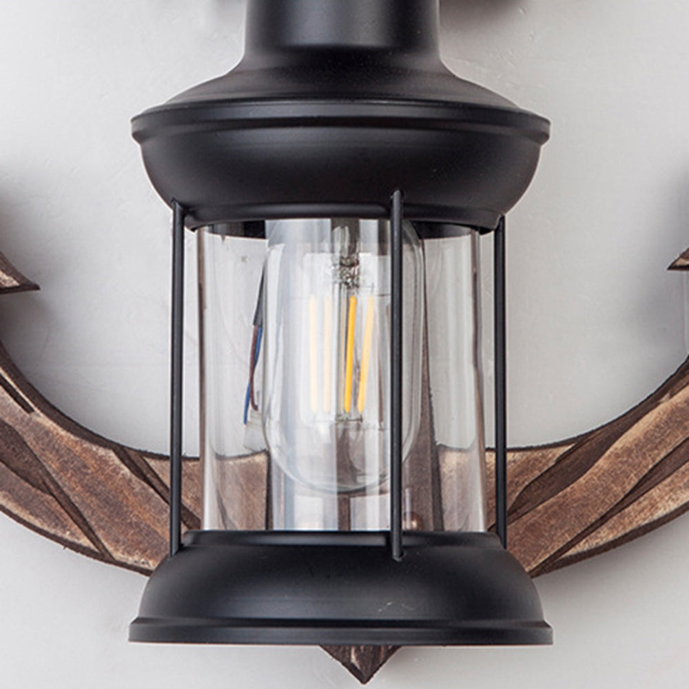 Epoch Anchor Lantern aplică de perete, Vintage/Antique, lemn, dormitor, cu finisaj antichizat