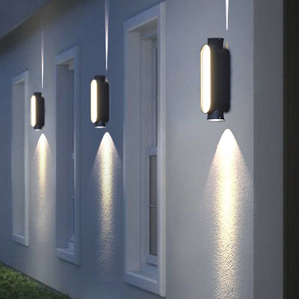 Ray aplică de perete pentru exterior minimalist cu lumină sus/jos, negru/alb
