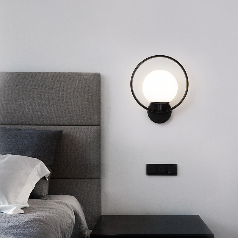Valentina modern LED Indoor aplică de perete neagră/Aur sticlă Cameră de Dormit hol