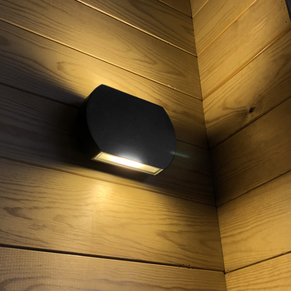 Ray aplică de perete pentru exterior minimalist geometric din metal, negru/gri