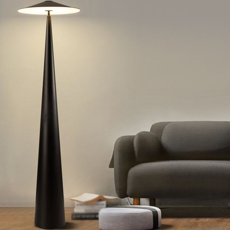 Salgado lampadar modern cu Formă de Farfurie din metal, negru