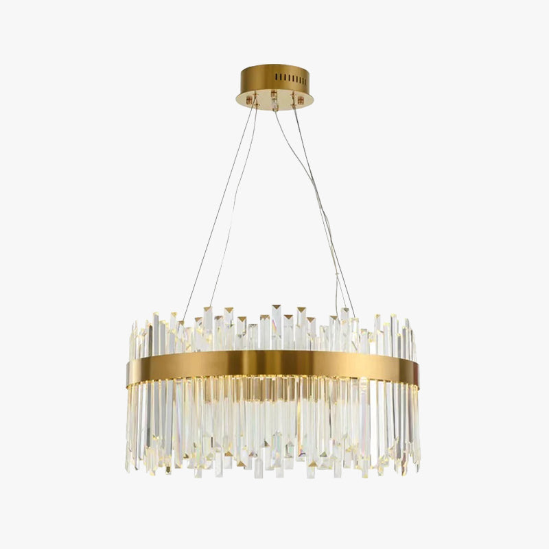Kristy candelabru modern Rotund/Dreptunghiular cu Lanț, Aur